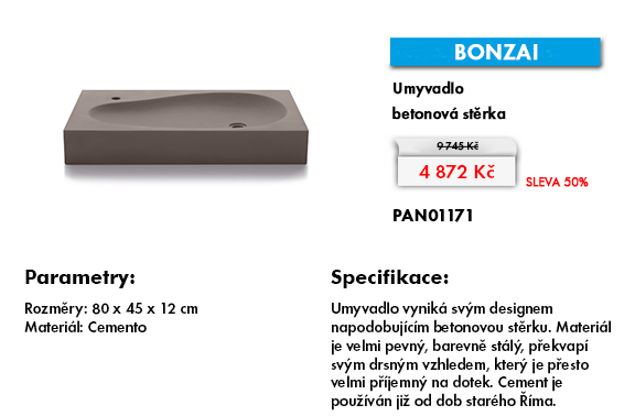 BONZAI - umyvadlo 800x450x120 mm